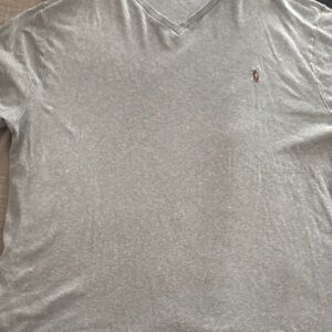 EUC Ralph Lauren Light Gray V-Neck Tee 3XB